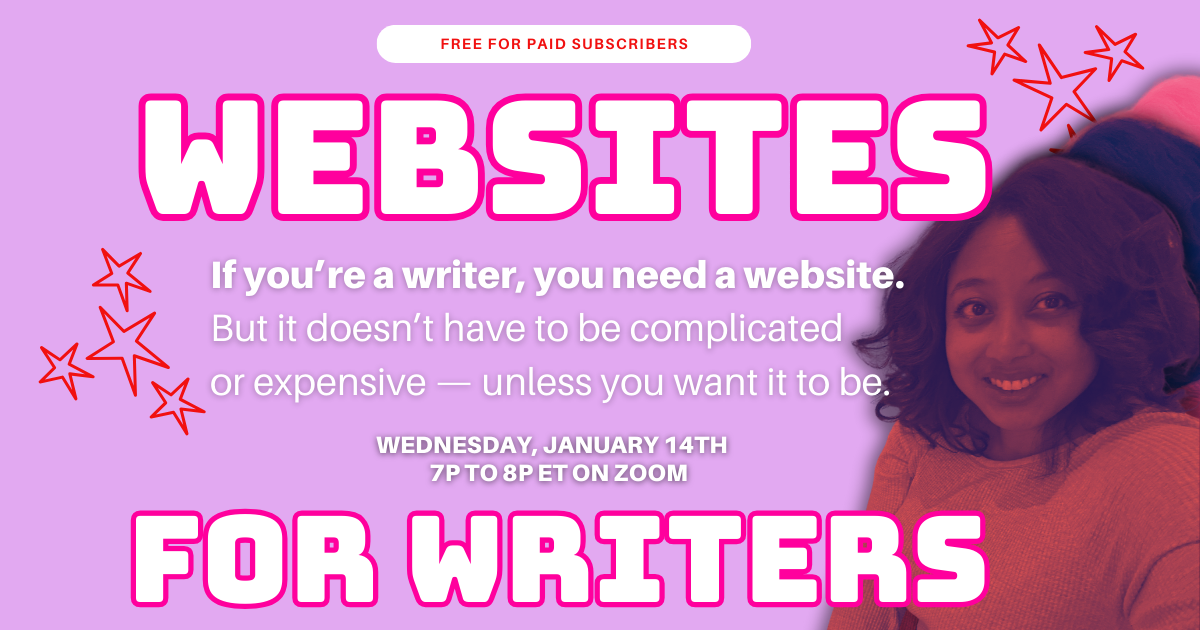 Websites for Writers: Free January Workshop