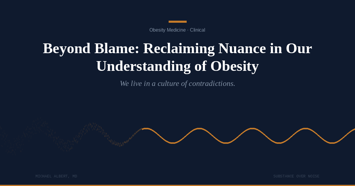 Beyond Blame: Reclaiming Nuance in Our Understanding of Obesity