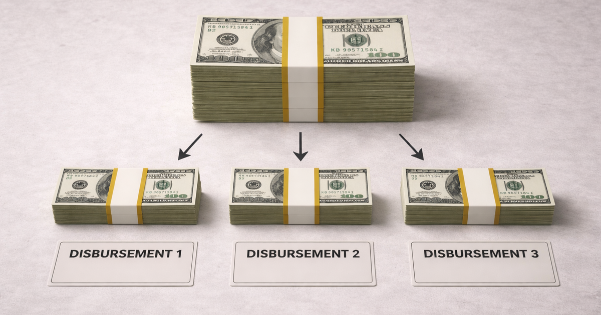 Multi-Disbursement Loans and Timing of Proceeds