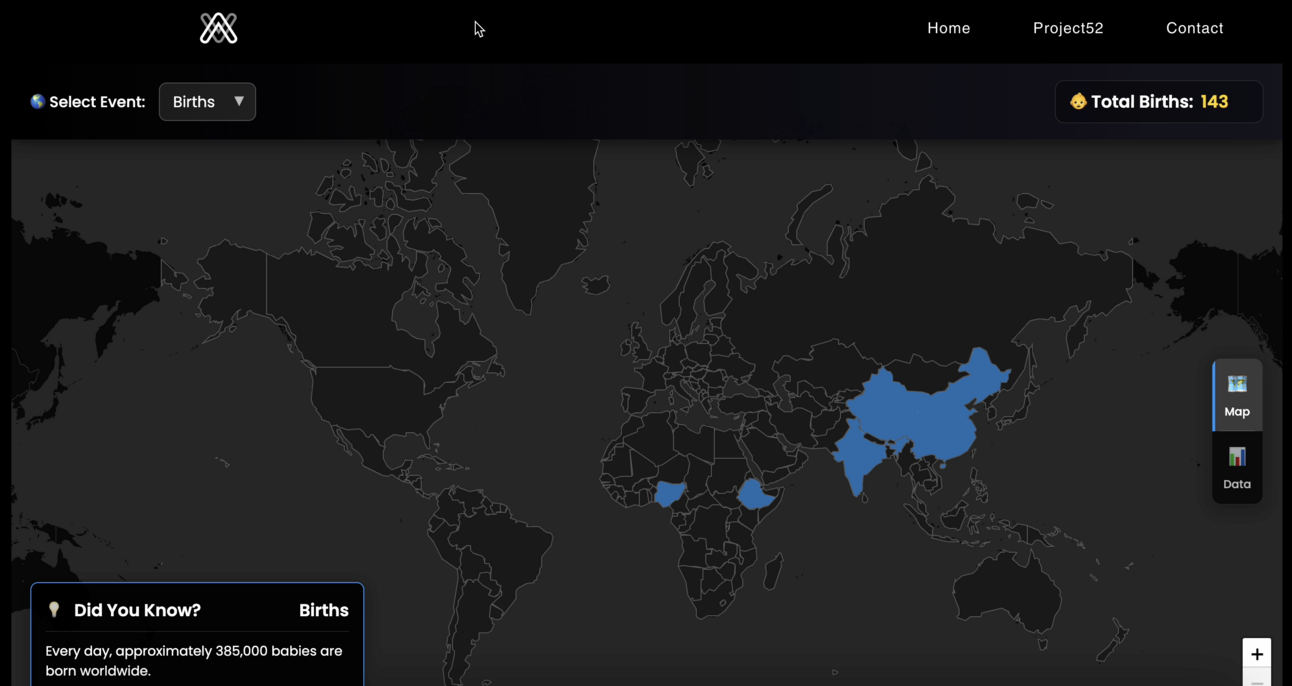Building a Real-Time Visualization of Births & Deaths for all Countries