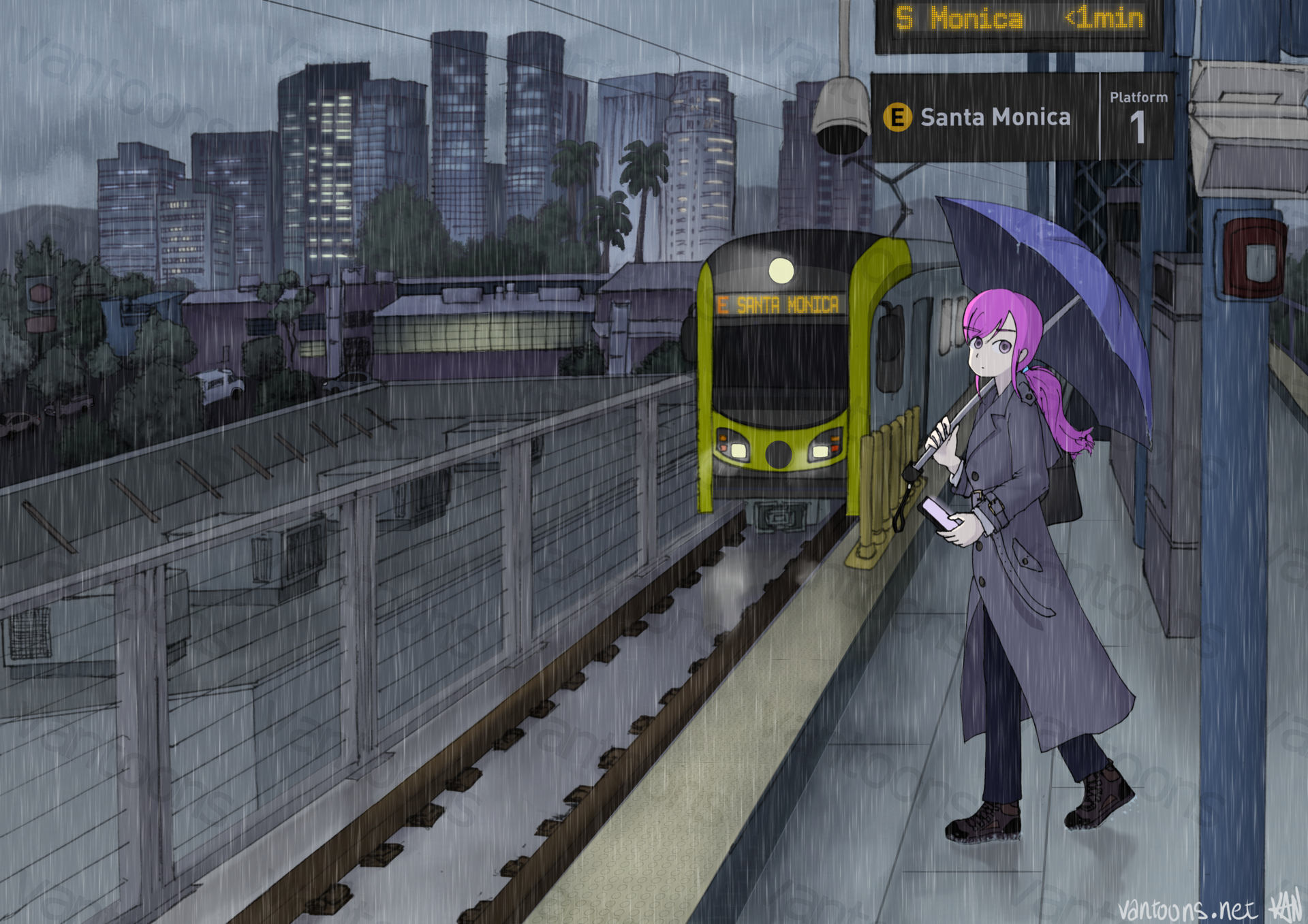 Train in Rain