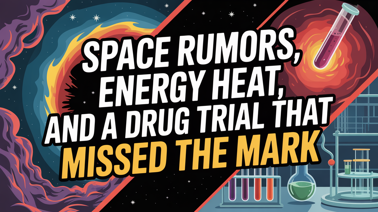 Space Rumors, Energy Heat, and a Drug Trial That Missed the Mark