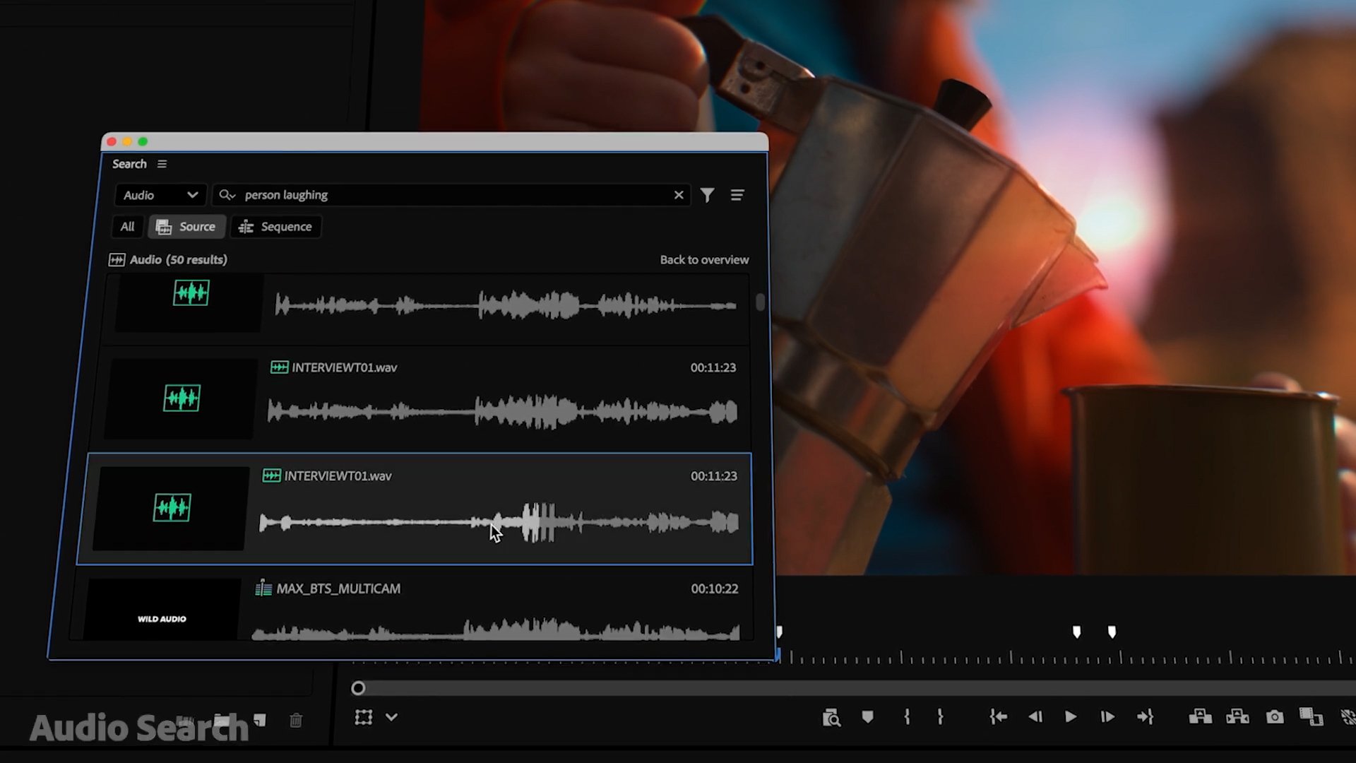 Premiere Pro releases “Audio Search”