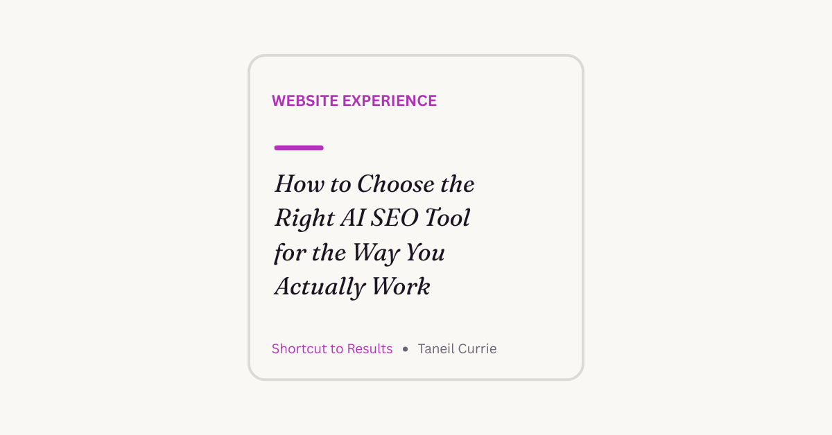 How to Choose the Right AI SEO Tool for the Way You Actually Work