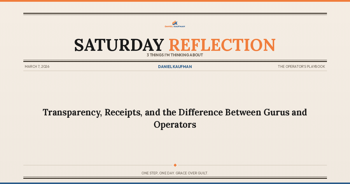 SATURDAY REFLECTIONS: The 3 Things I’m Thinking About - MARCH 7, 2026 Edition