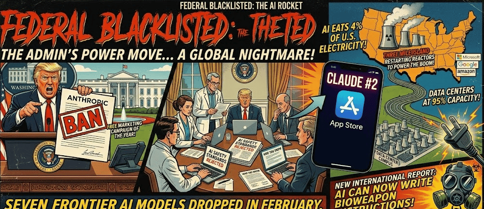 Hegseth Bans Anthropic and Makes It Famous, AI Can Now Write Bioweapon Recipes, and We Released 7 AI Monsters in February Alone