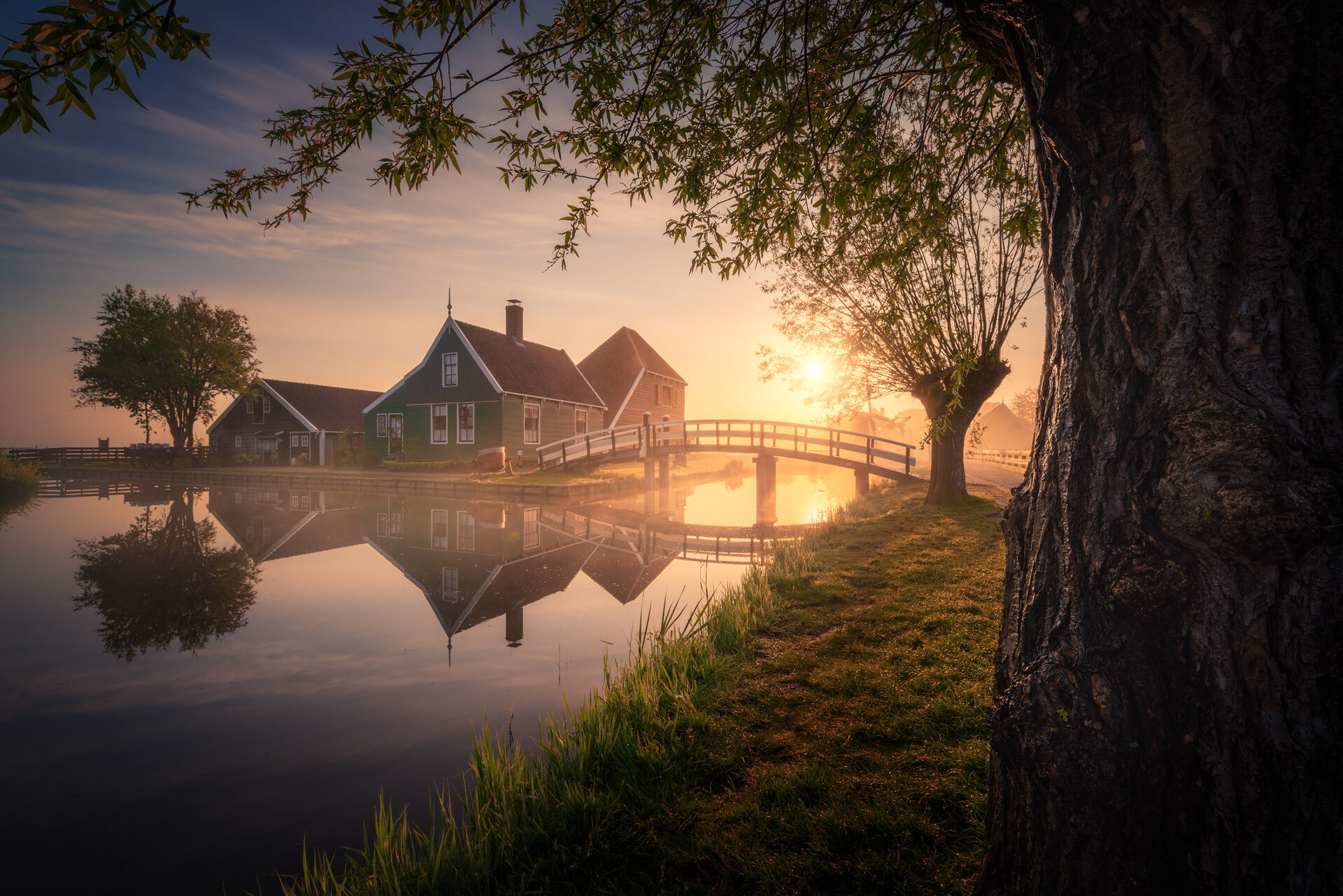 A Charming Dutch Village in the Fog