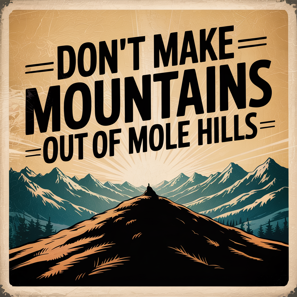 Don't make mountains out of mole hills