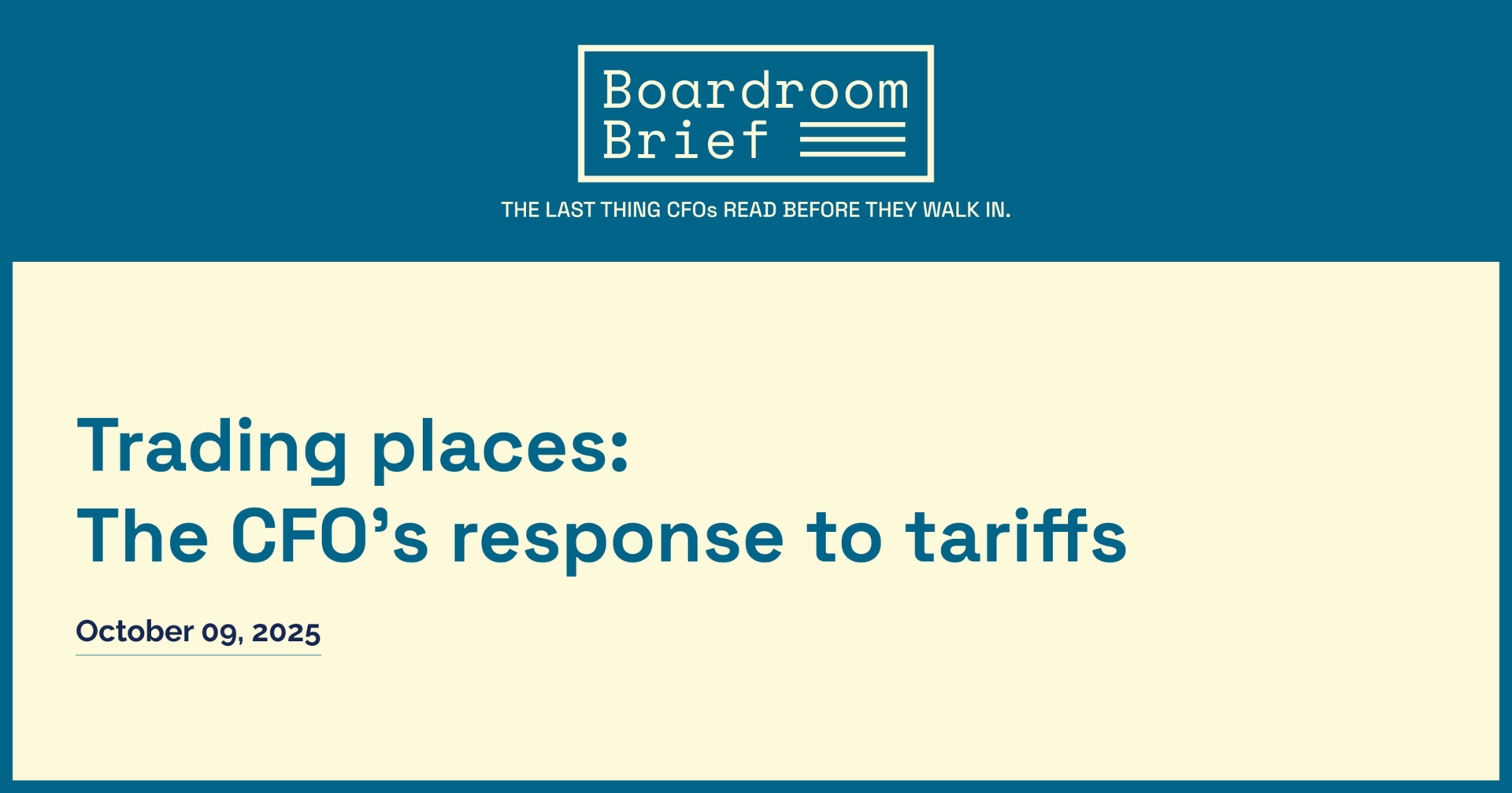 Trading places: How CFOs are responding to tariffs