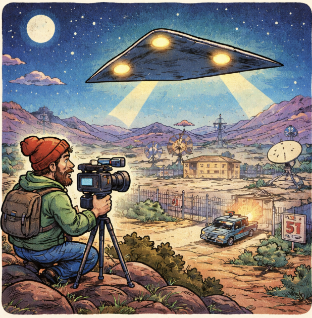 Something Triangular Flew Over Area 51, and No One’s Saying Much