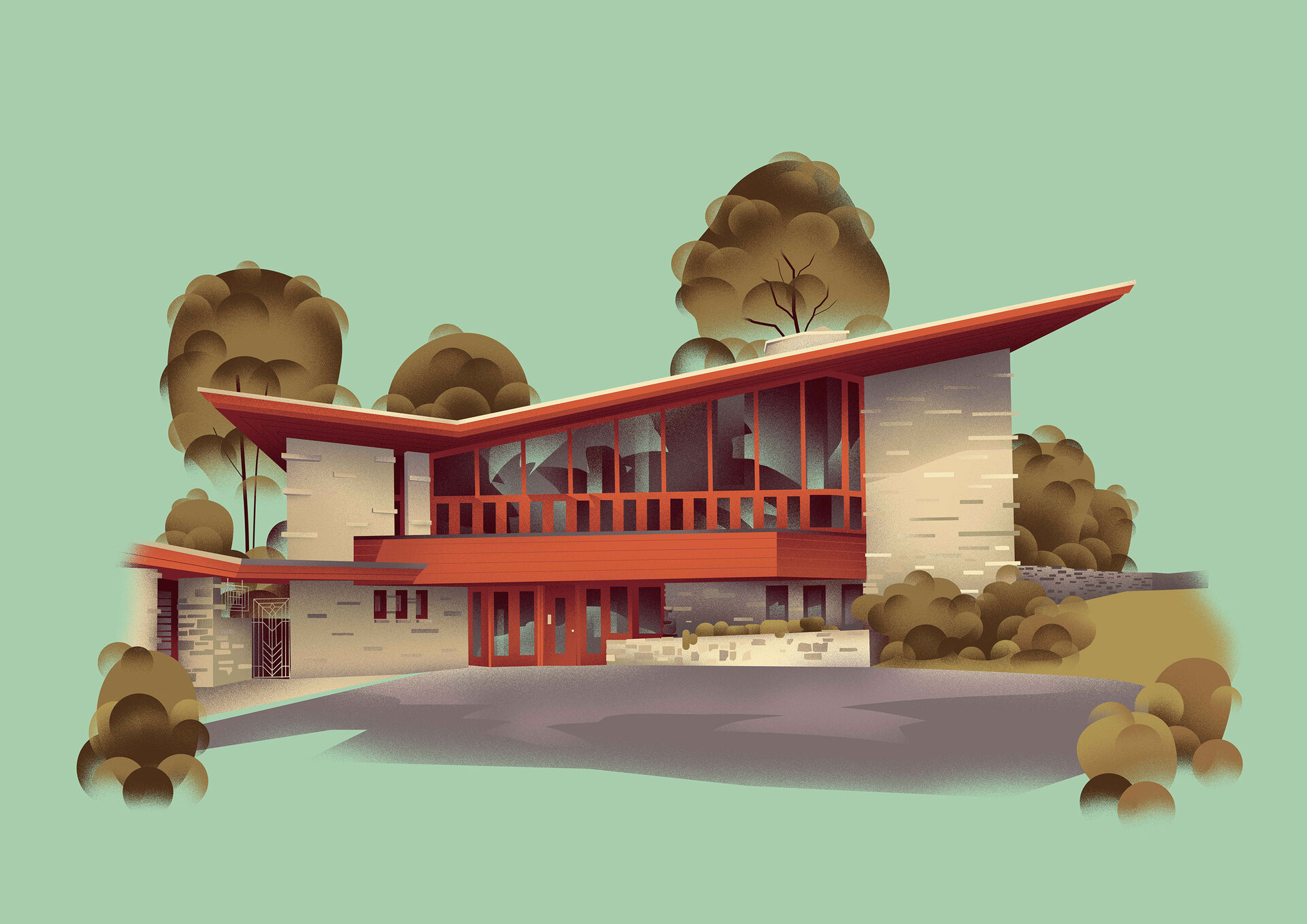 Lovingly Illustrated Frank Lloyd Wright Houses In Nearly Every US State