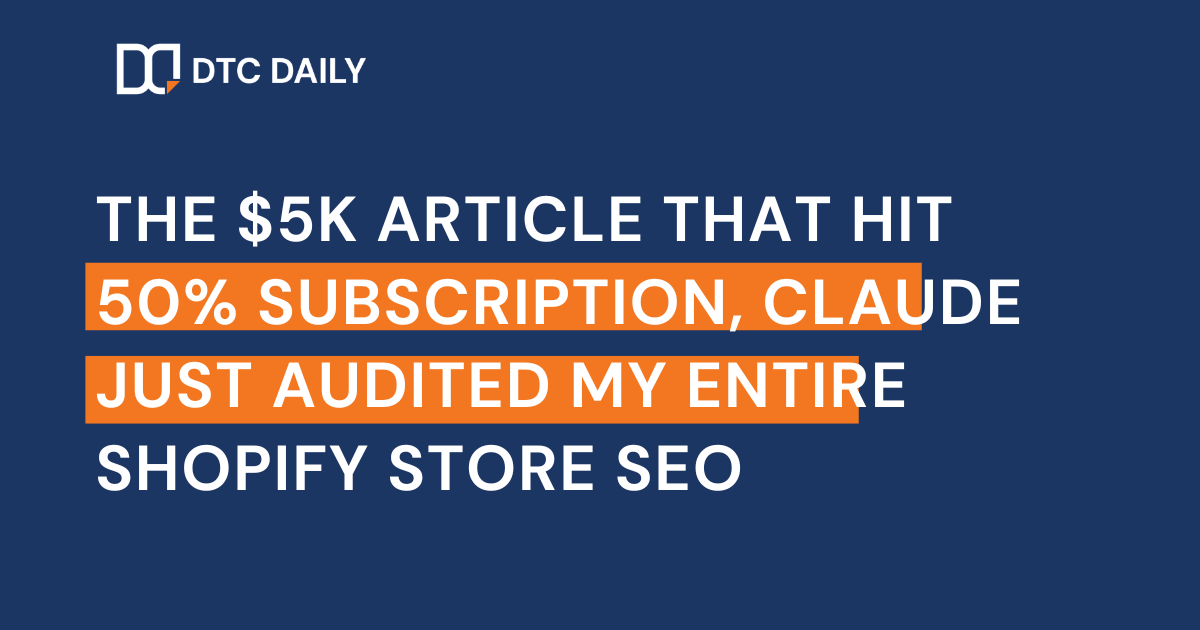 Claude just audited my entire Shopify store SEO