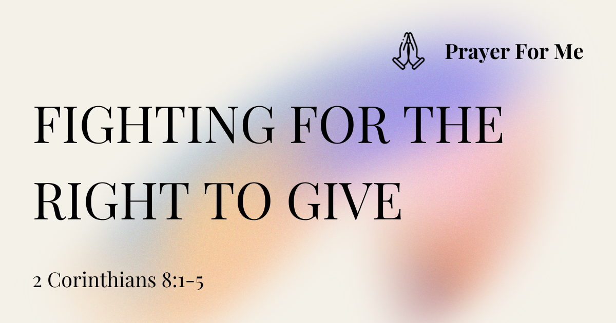 Fighting for the Right to Give