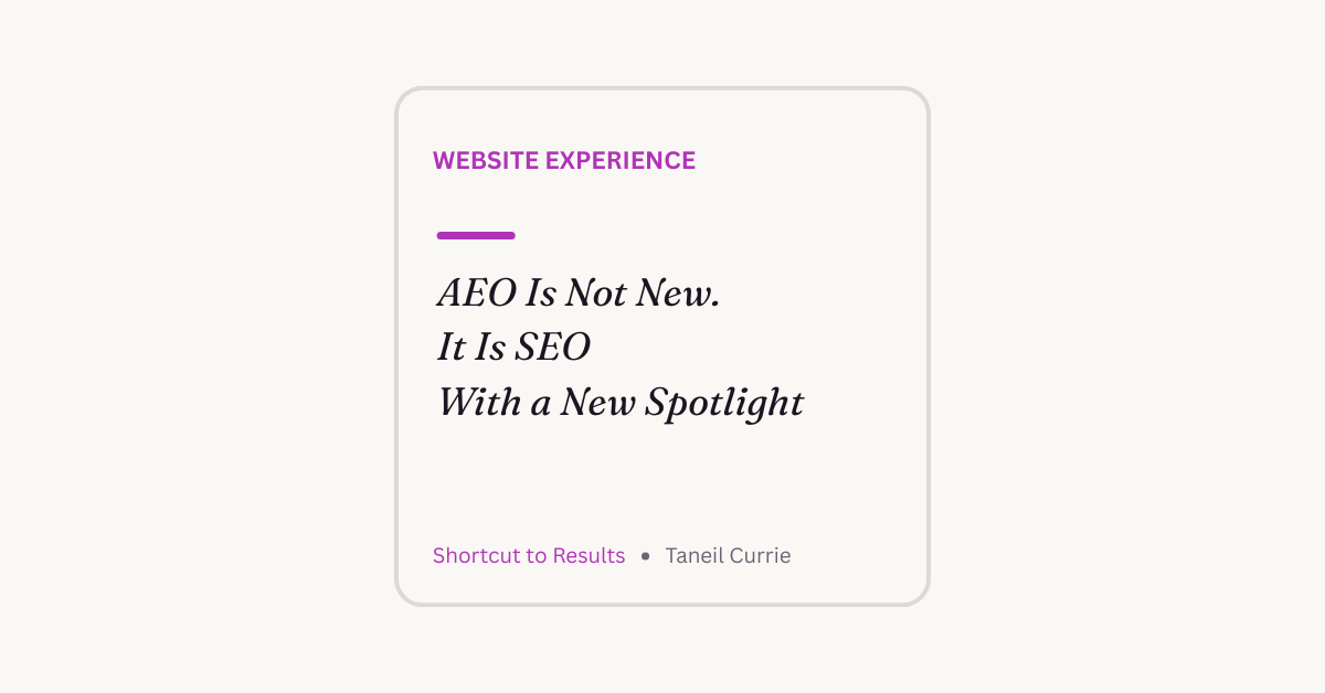 AEO Is Not New. It Is SEO With a New Spotlight