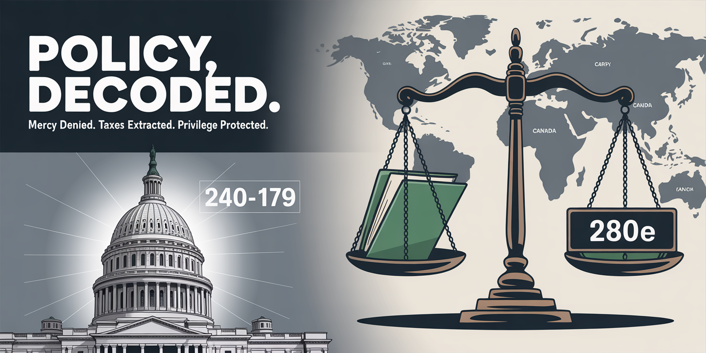 🏛️ Congressman’s Cannabis Hypocrisy • 280E Relief Push • Privilege Protection Racket