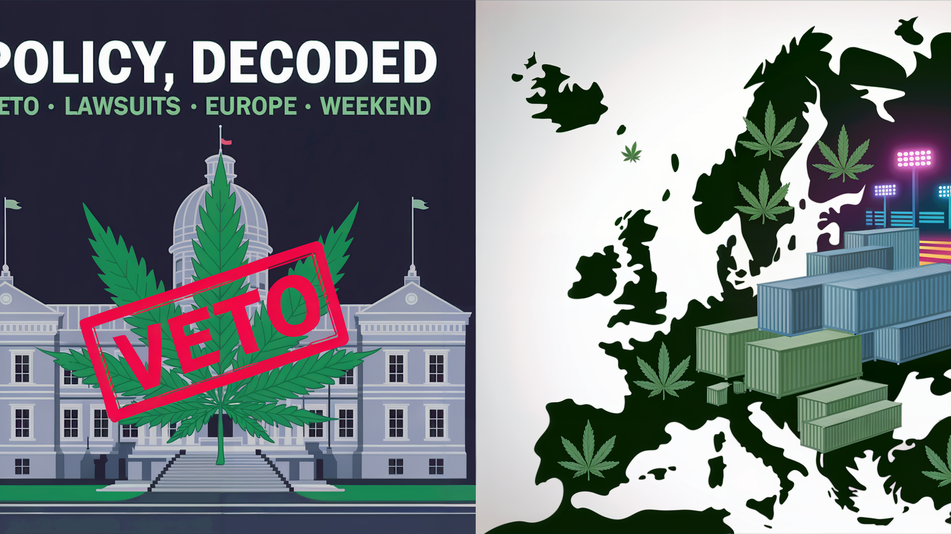 ⚖️ Delaware Cannabis Veto • Hemp Lawsuits • GOP Rescheduling • Canadian EU Playbook