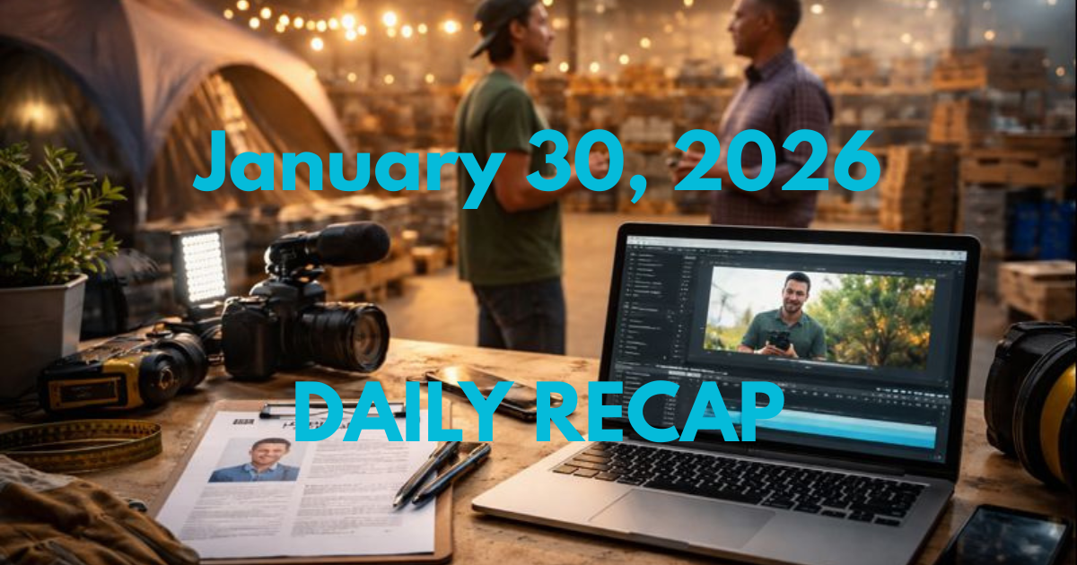 January 30, 2026 – Daily Recap