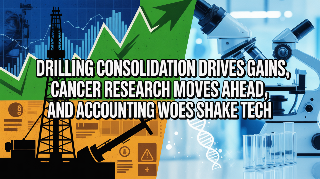 Drilling Consolidation Drives Gains, Cancer Research Moves Ahead, and Accounting Woes Shake Tech