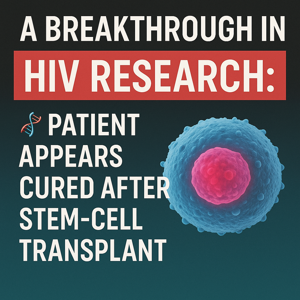 A Breakthrough in HIV Research: A Patient Appears Cured After Stem-Cell Transplant 🧬✨