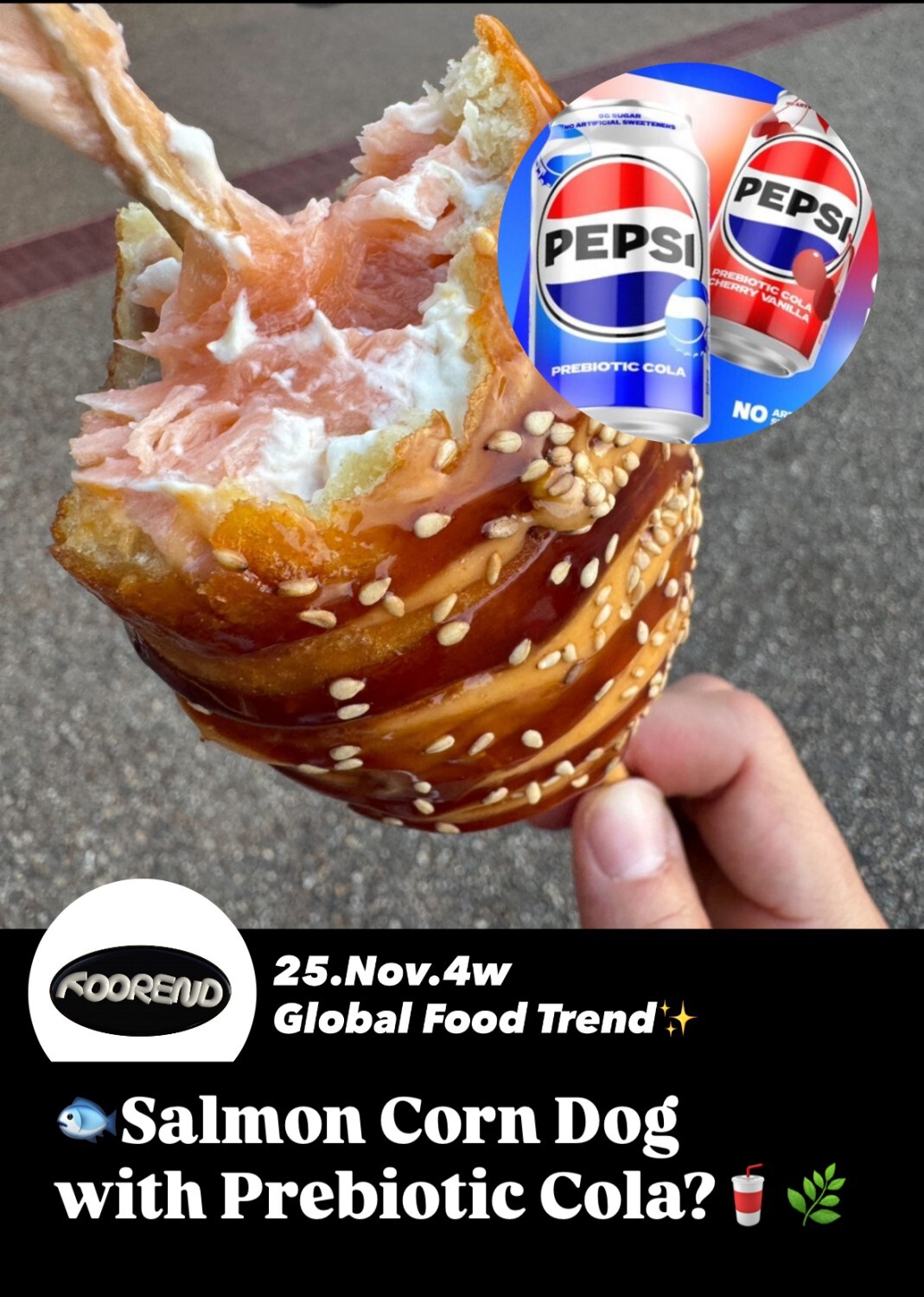 🐟Salmon Corn Dog with Prebiotic Cola?🥤🌿