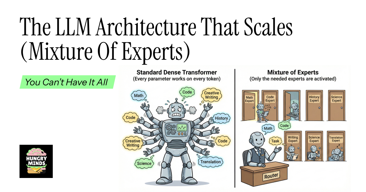 🍔🧠 The LLM Architecture That Scales (Mixture of Experts)
