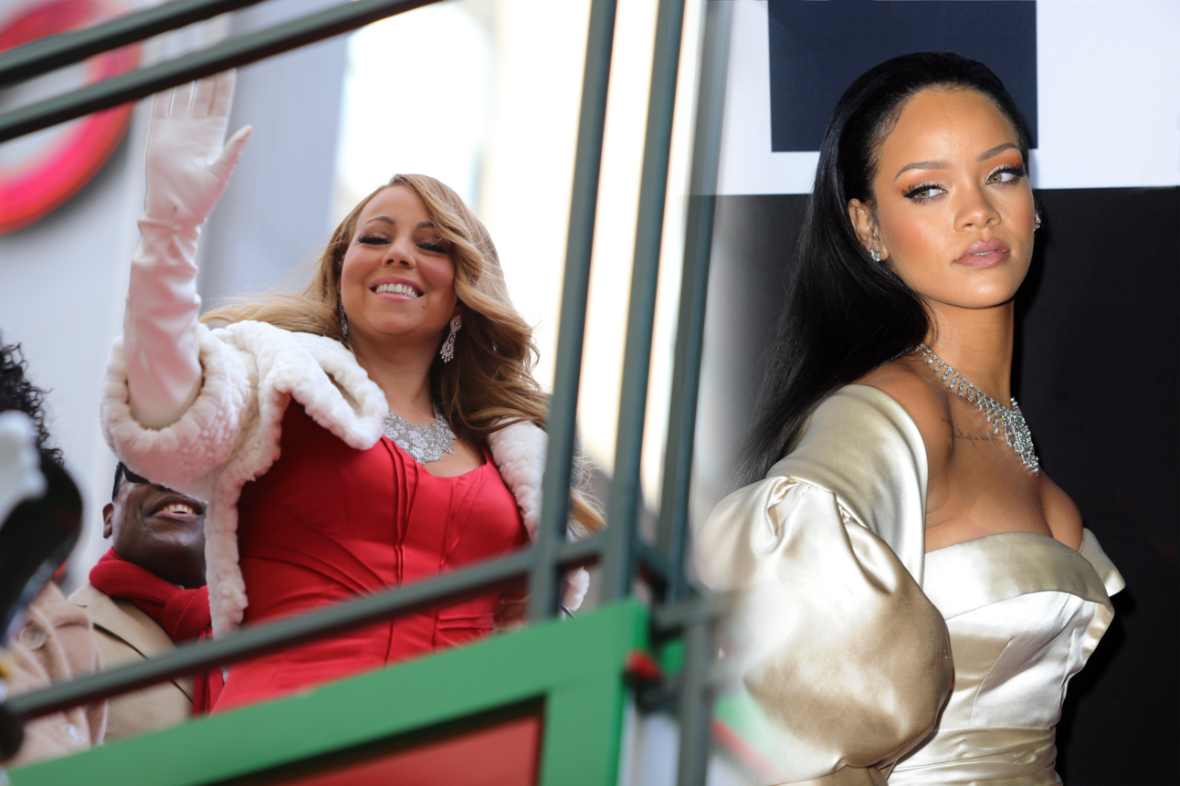 Mariah Carey Ends Christmas Tour by Signing Rihanna's Boob!