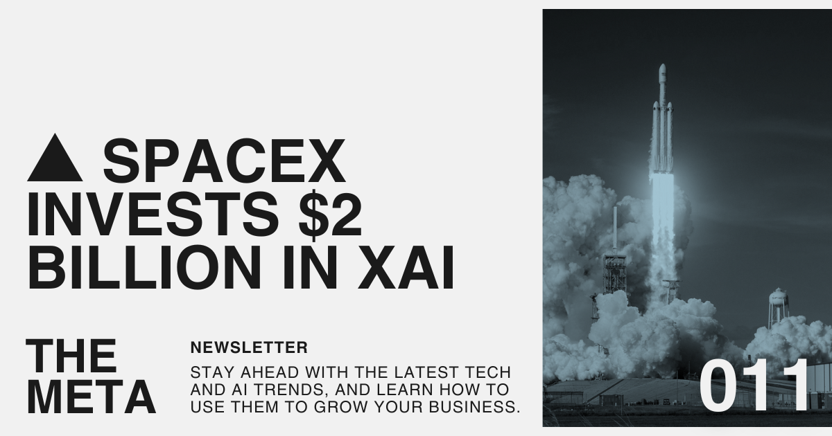 ▲ SpaceX invests $2 billion in xAI to fuel AI-driven innovation.