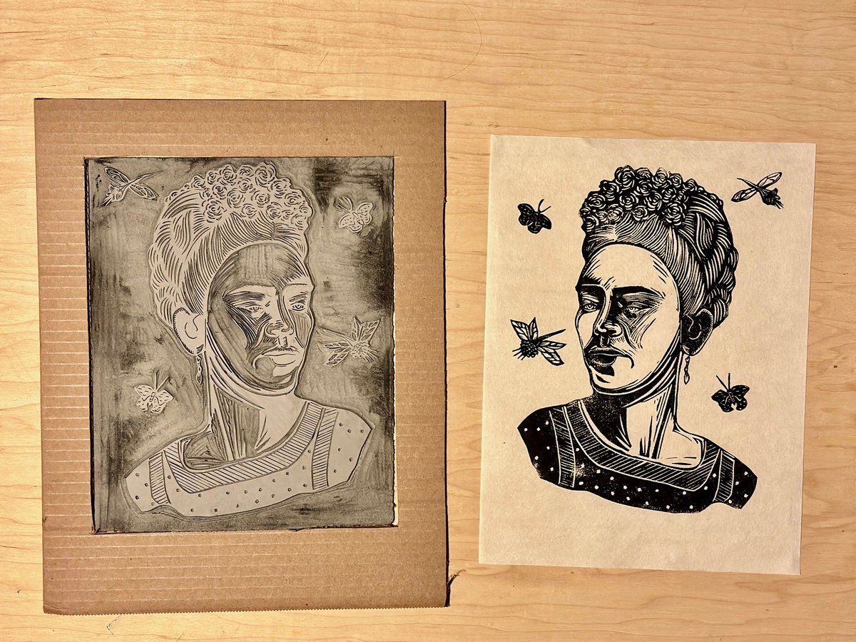 Week 3 of “Linocut Without a Press”