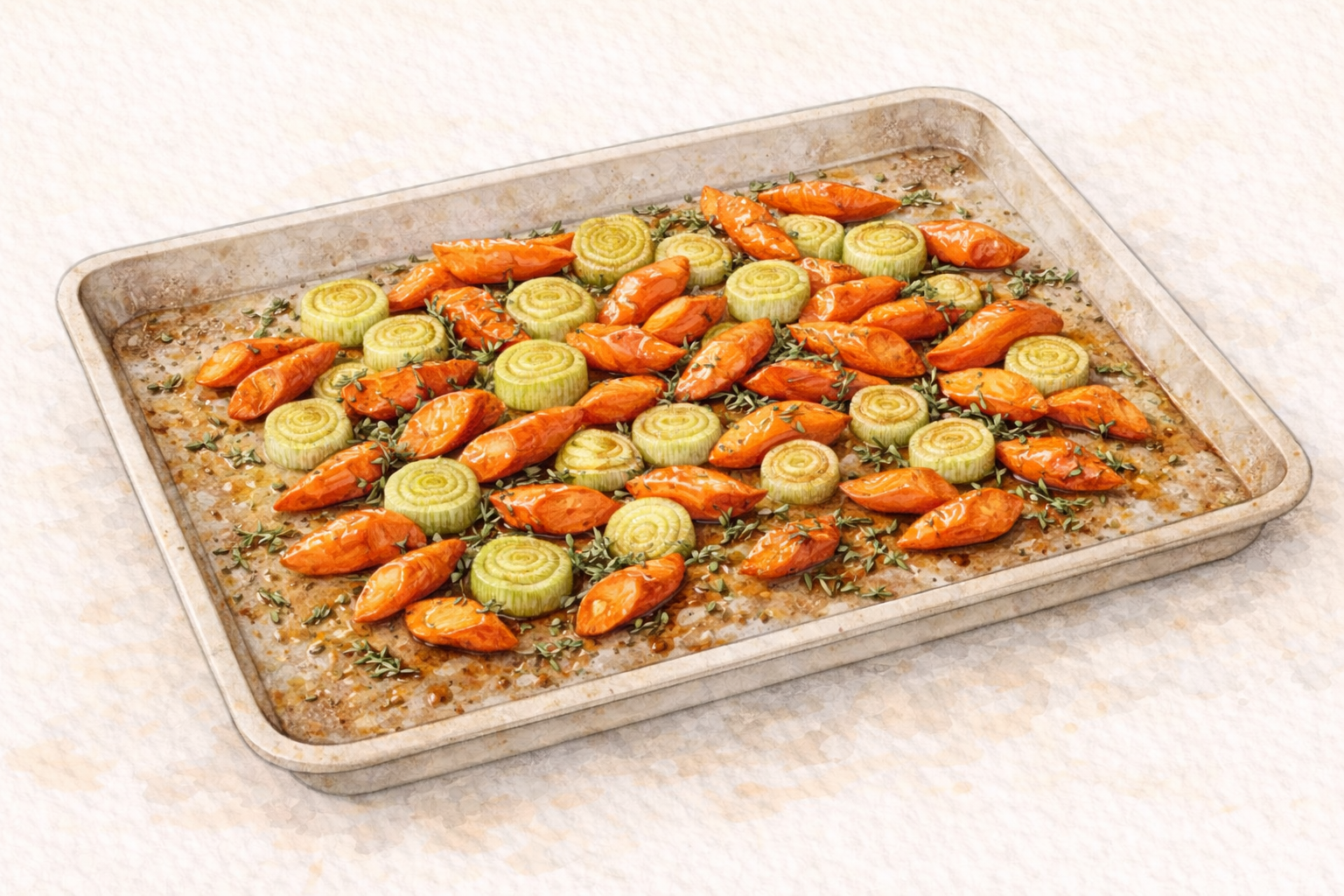 Honey-Roasted Carrots and Leeks with Thyme