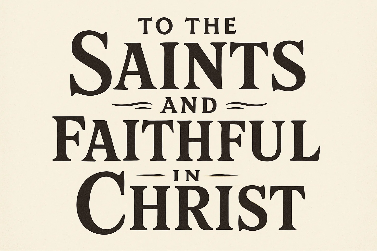 Saints and Faithful in Christ—Your Real Identity