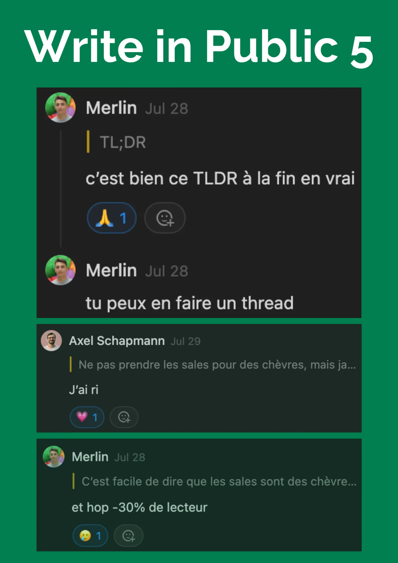 Write in Public : ajouter un TL;DR