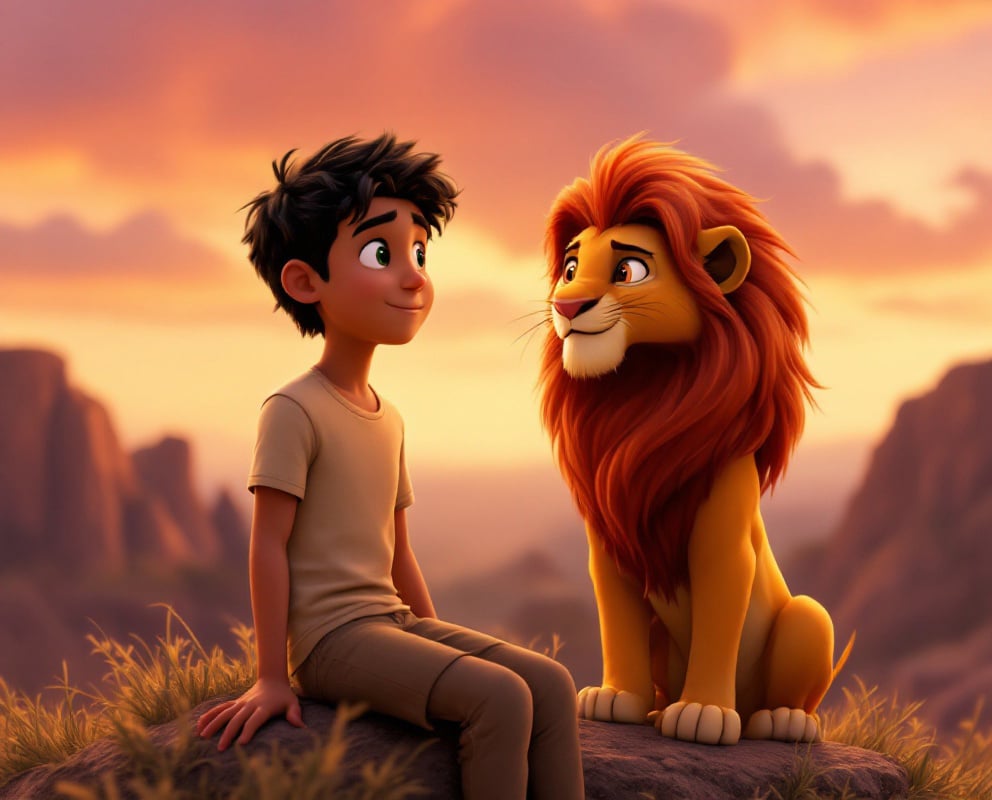 Today’s Story: Pedro's Brave Adventure with Simba from The Lion King 🦁