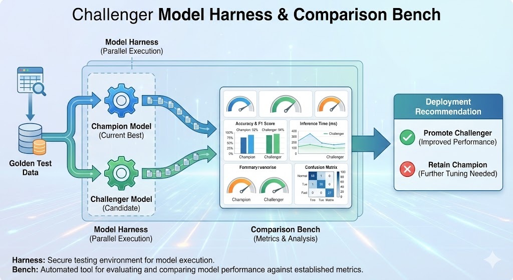 Challenger Model Harness & Comparison Bench