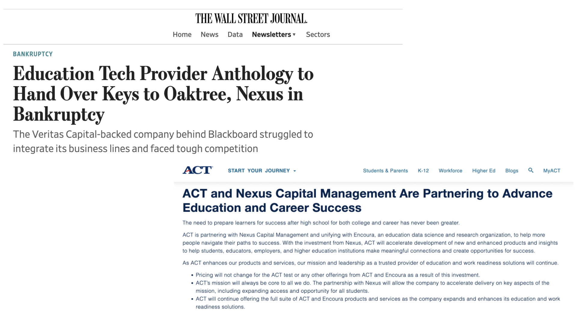 Nexus Playing Both Sides in Anthology's Bankruptcy