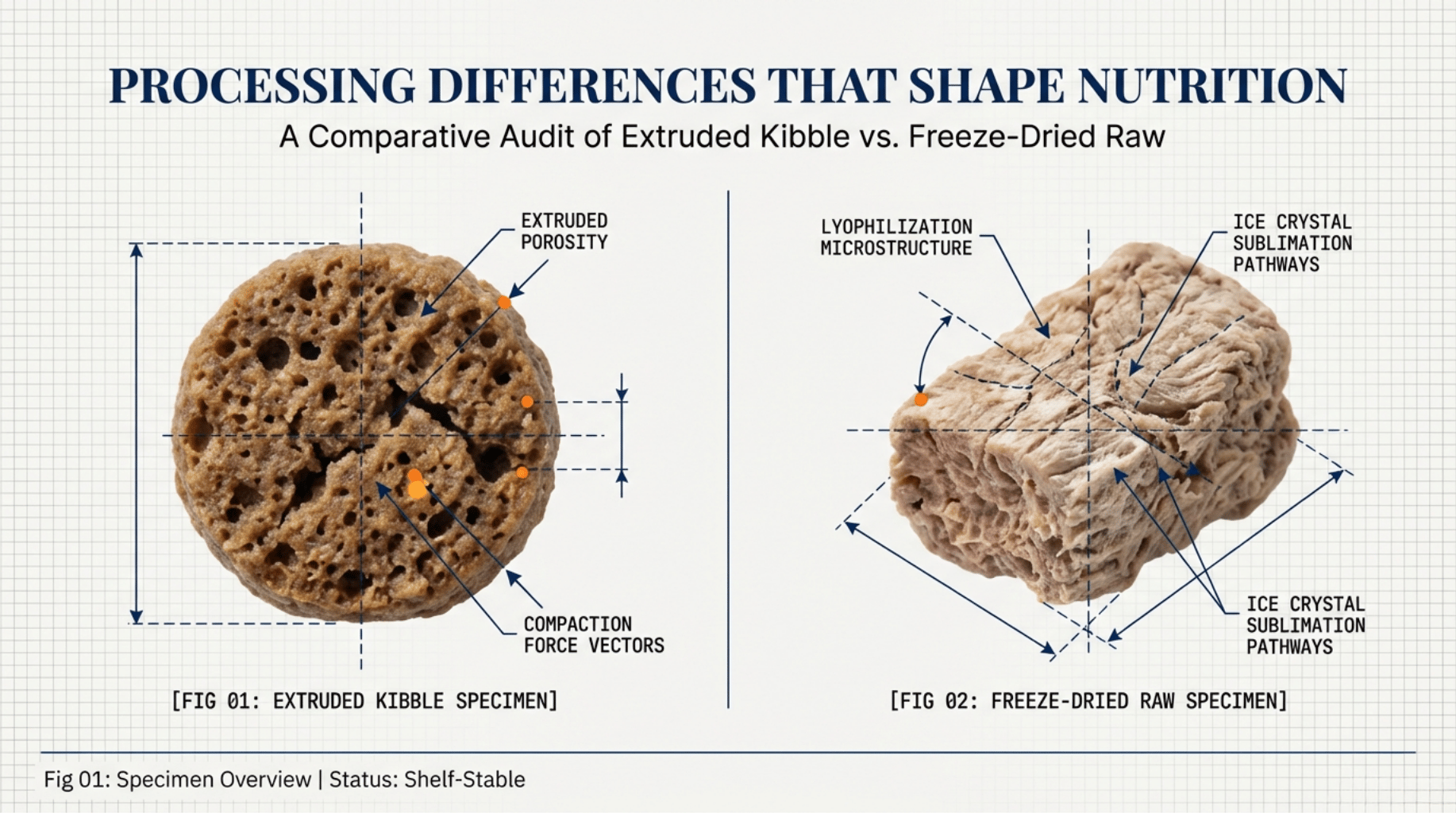 Freeze-Dried Raw vs Dry Food: Processing Differences That Shape Nutrition