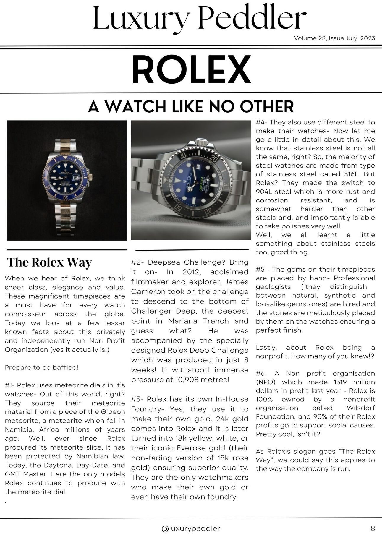 Rolex: Watches like none other.