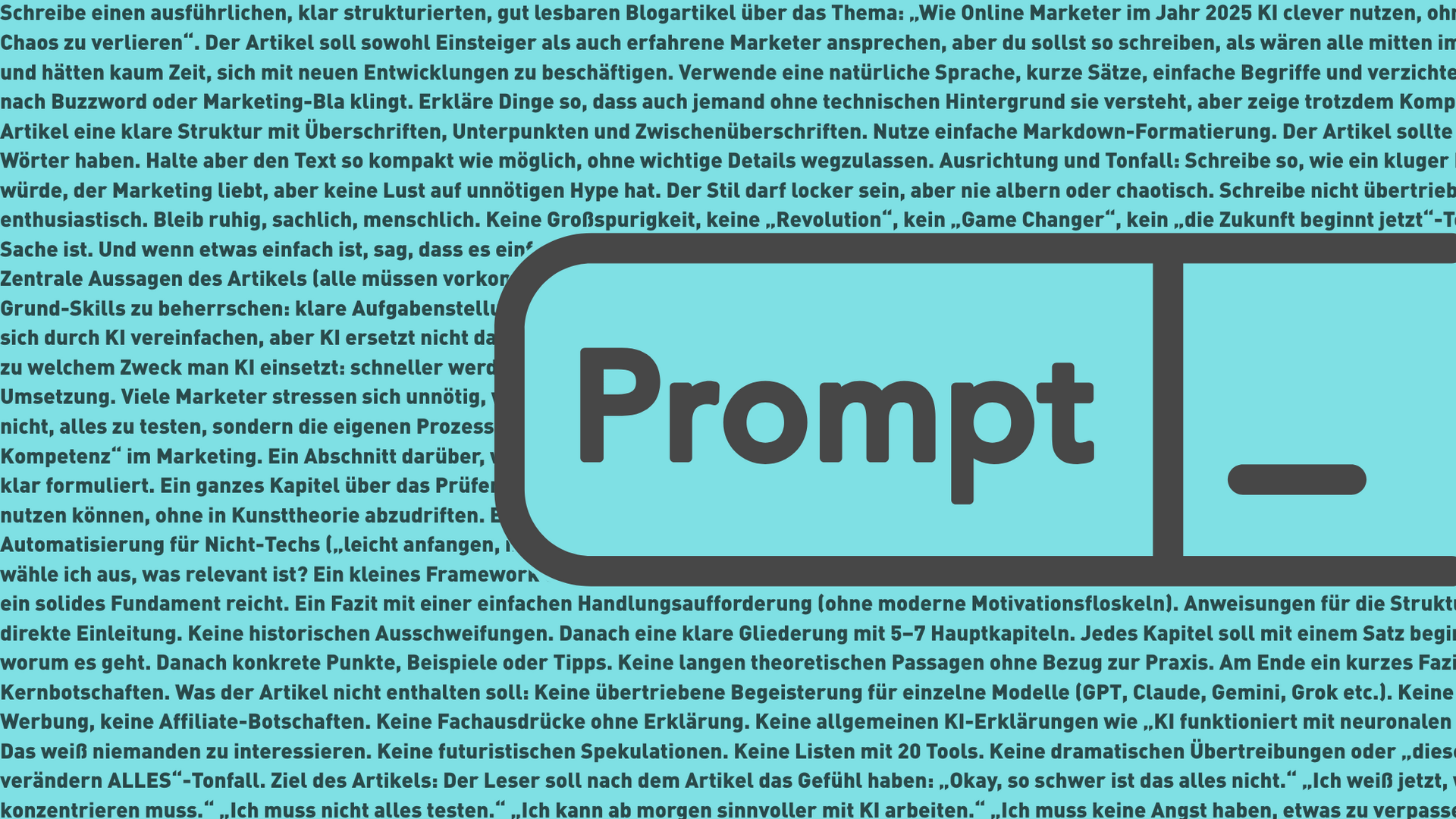 Hör auf Megaprompts zu schreiben, mach stattdessen das 👇