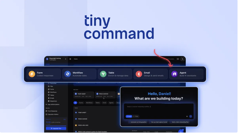 TinyCommand lets you build forms, automate workflows, enrich data, and deploy AI agents—all without having to connect multiple tools together. Here’s my AppSumo review.