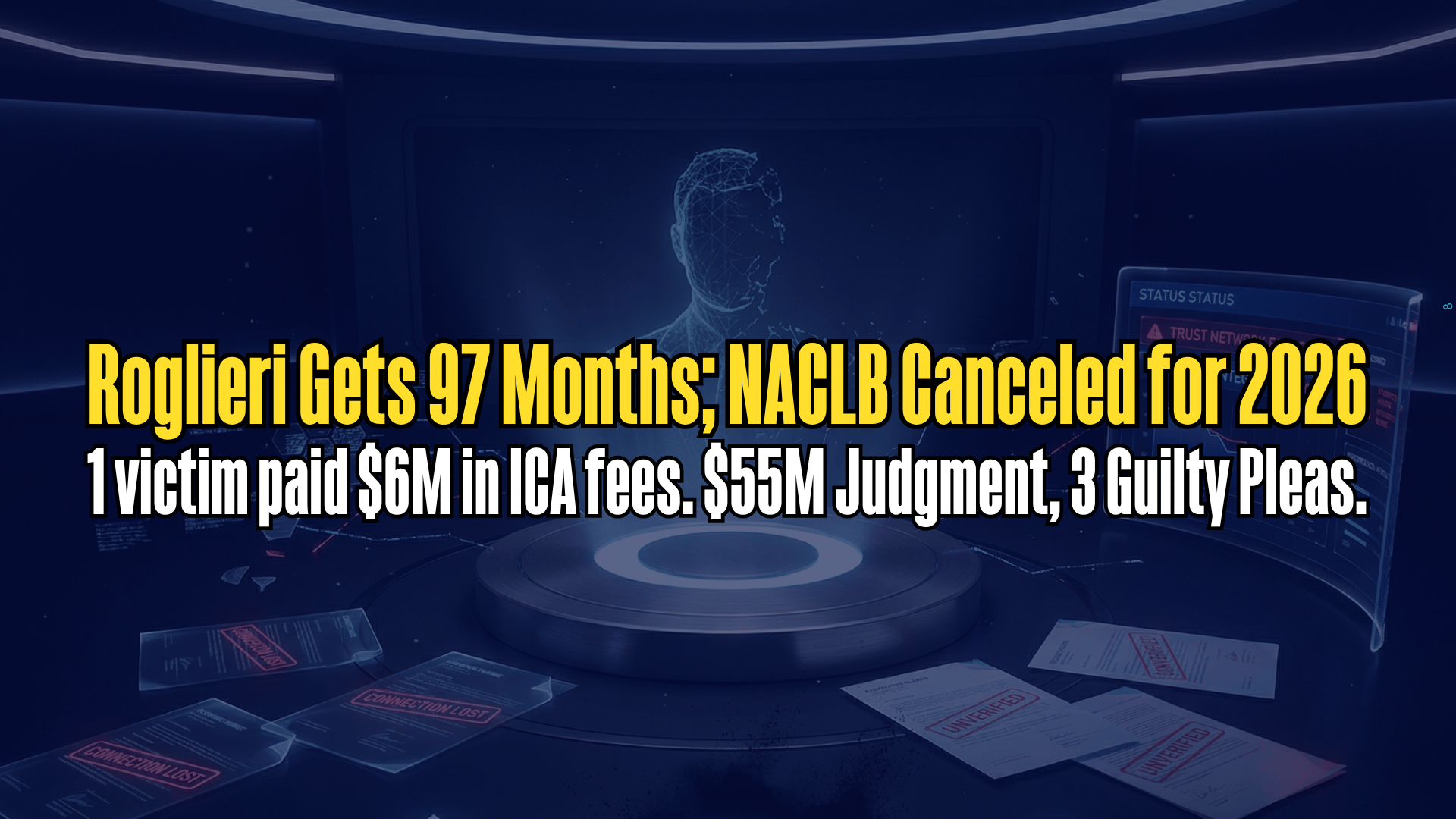 Roglieri Gets 97 Months; NACLB Canceled for 2026
