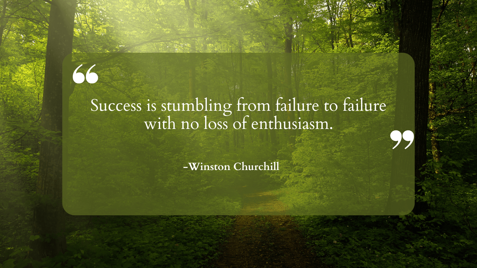 Success is stumbling...