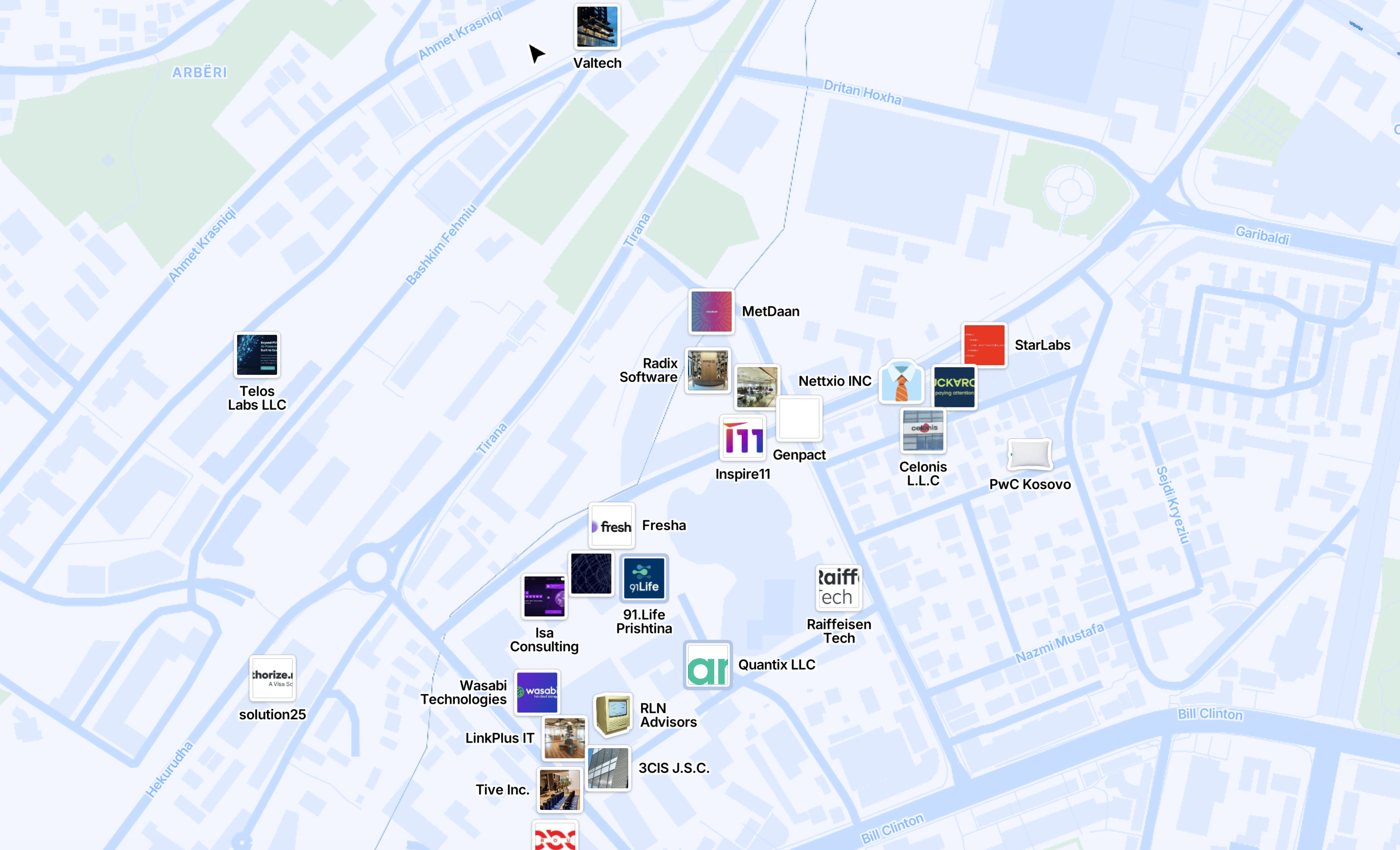 Tech Businesses in Kosovo – interactive map powered by digjitale.com