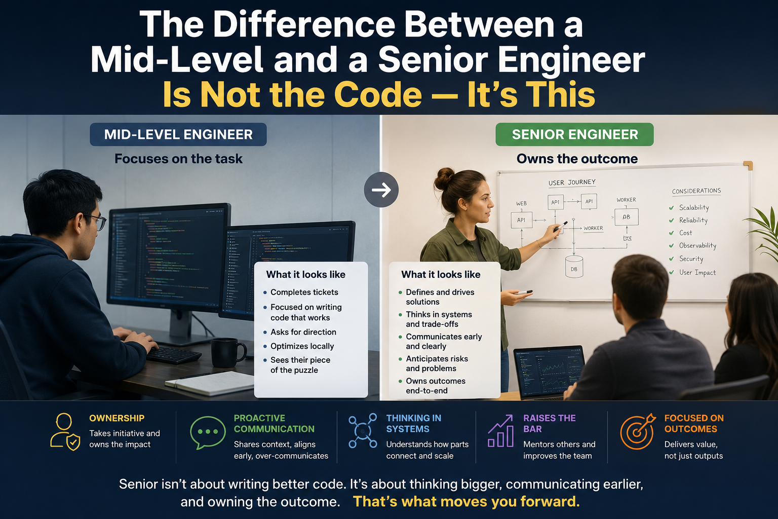 The Difference Between a Mid-Level and a Senior Engineer Is Not the Code — It's This