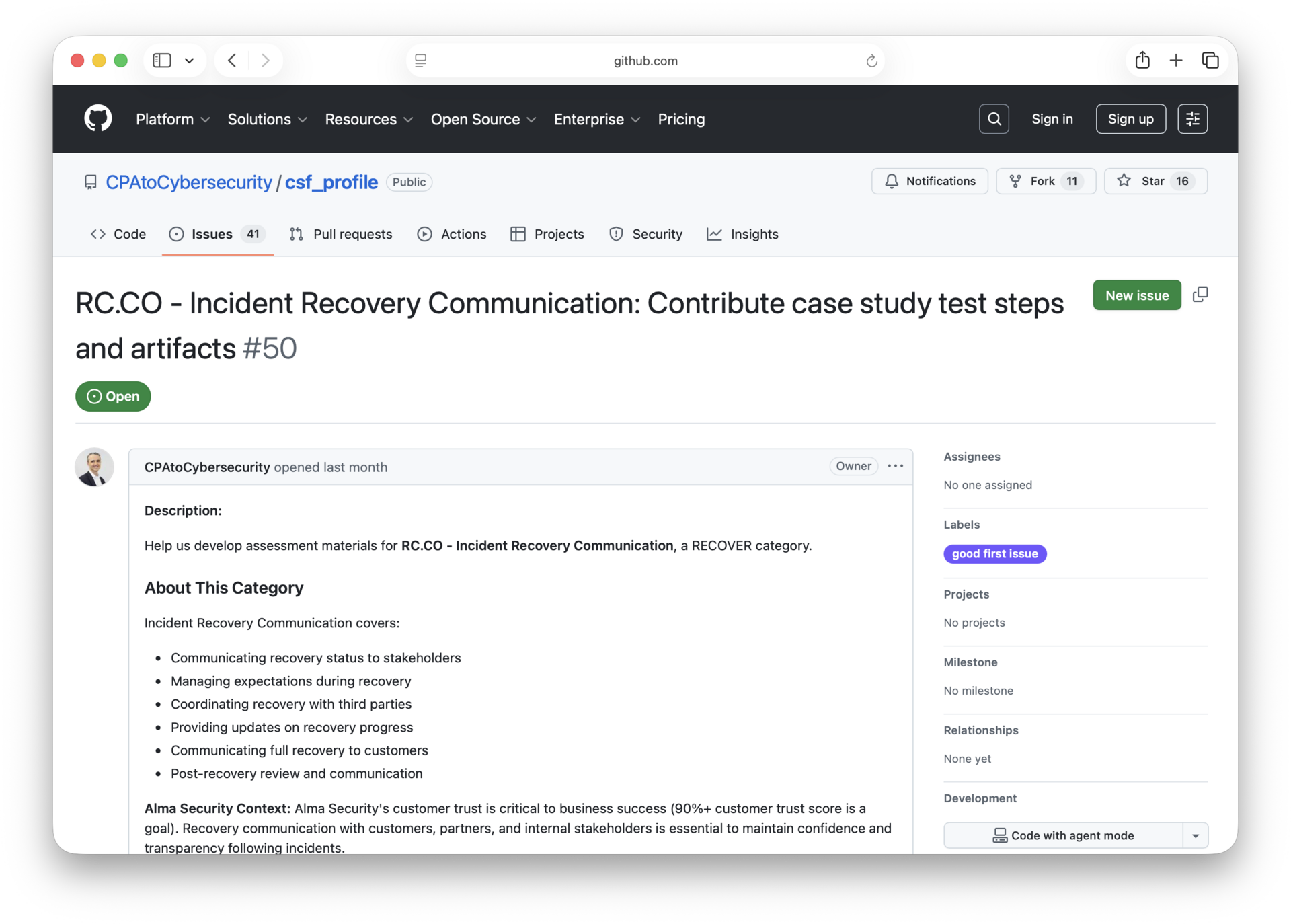 Your First Contribution to The Simply Cyber CSF Profile Assessment Database