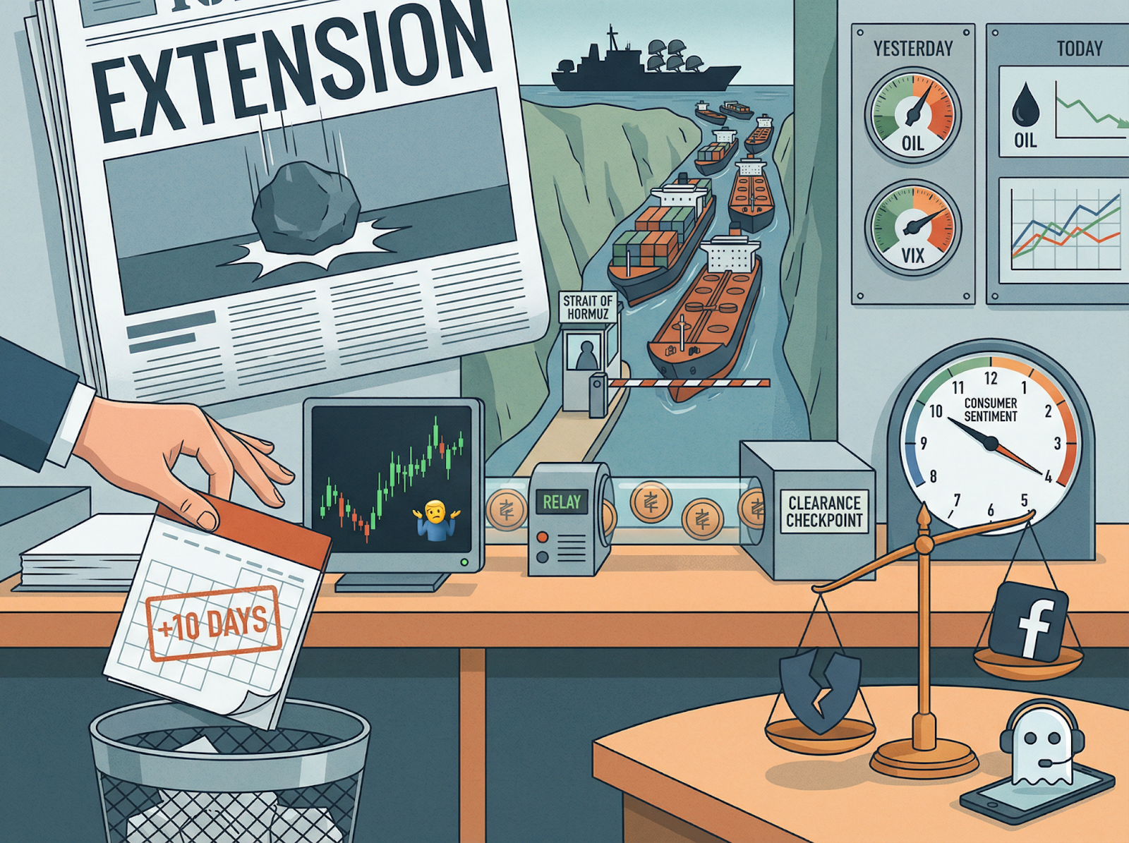 Second Extension | Futures Shrug | Iran's Toll Booth | The Yuan Payment Nobody Priced