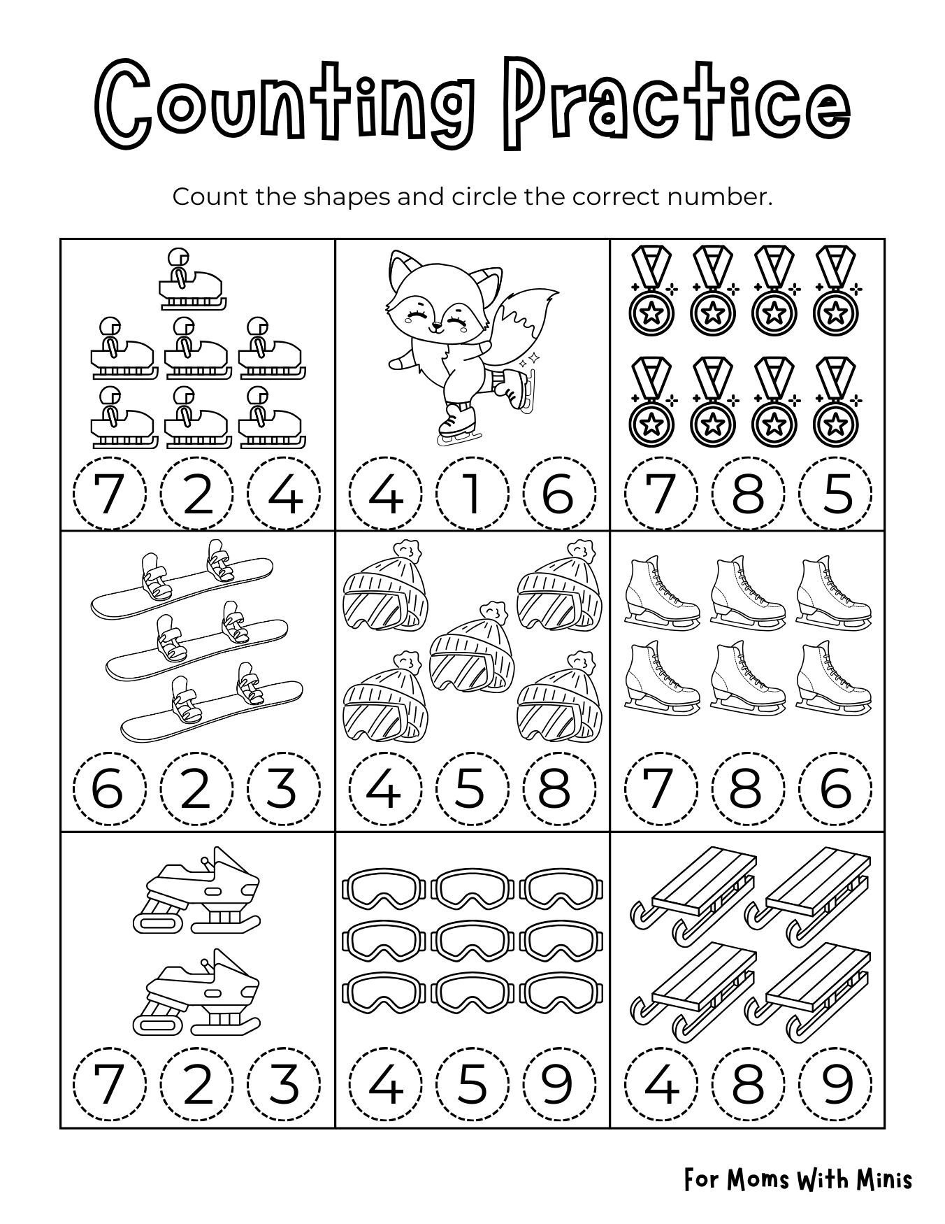 Winter Sports Counting Practice