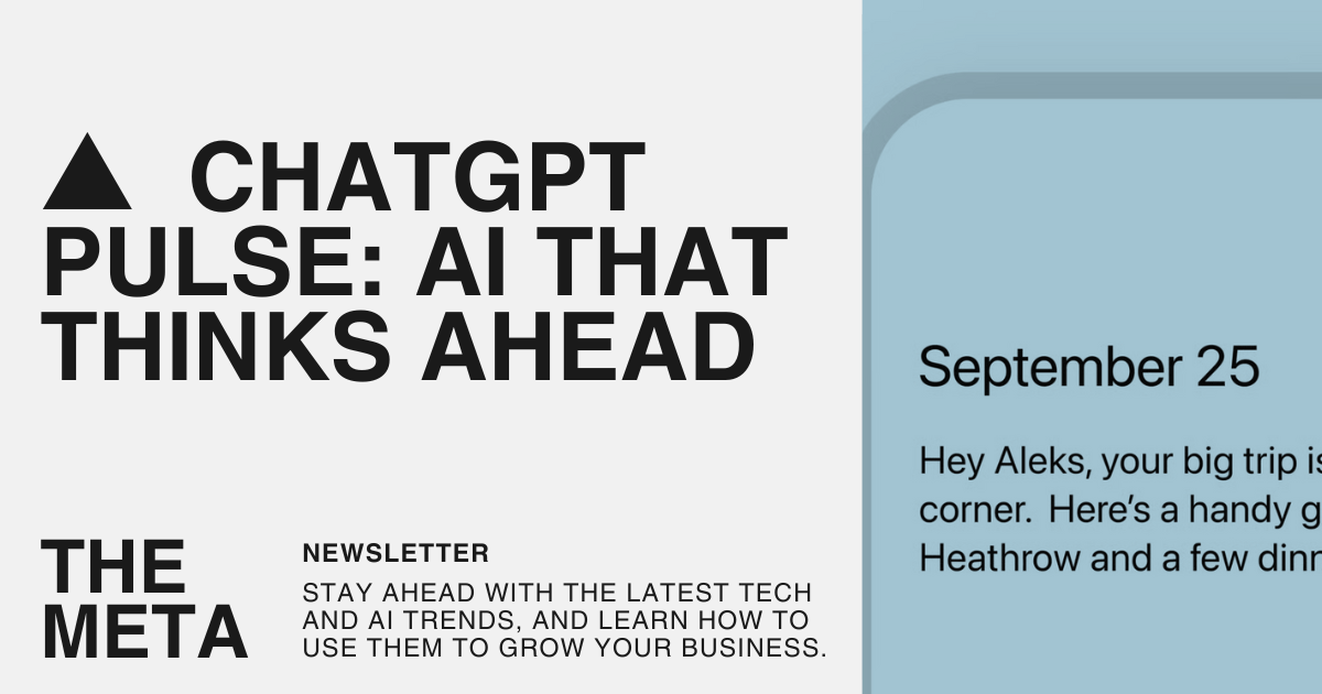 ▲ ChatGPT Pulse Update: AI That Thinks Ahead
