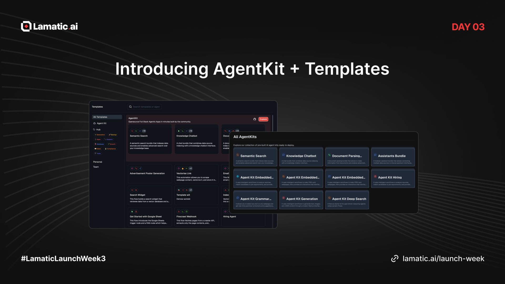 AgentKit and Templates : Ship quickly