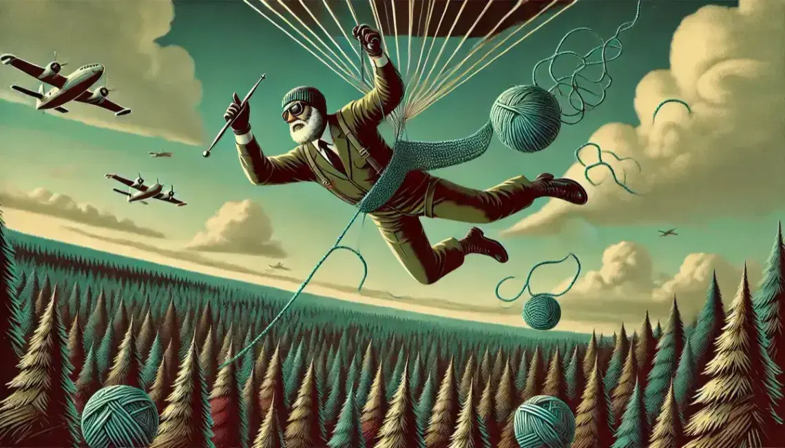 Free-fall parachute crochet