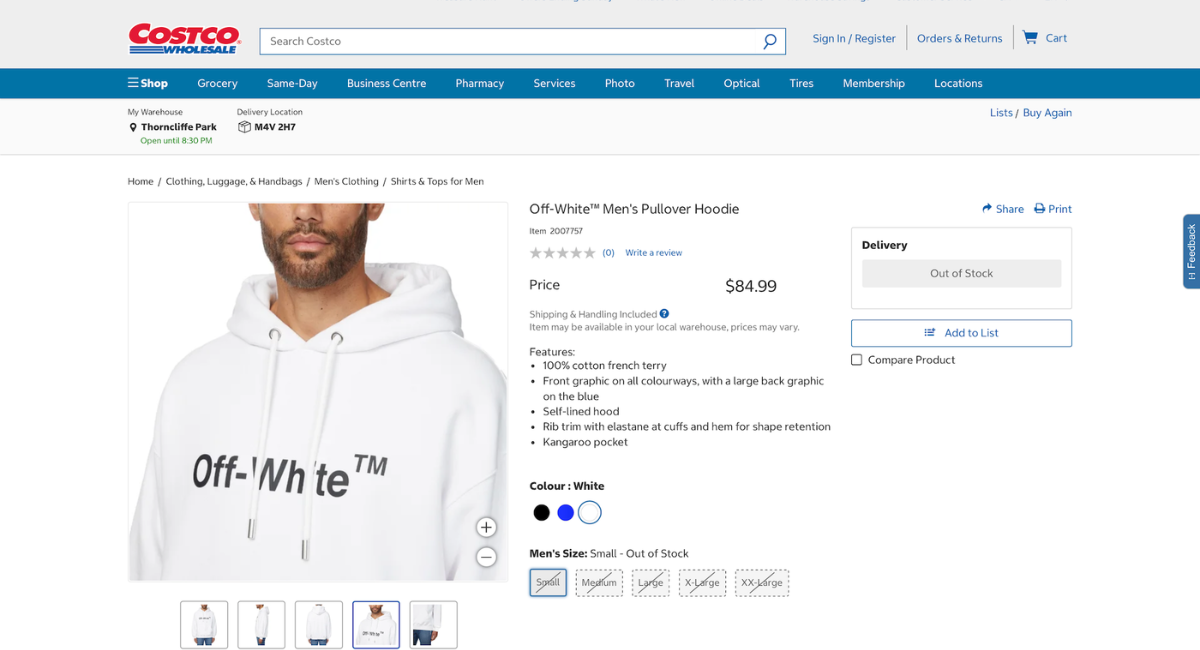 Costco Canada cops some luxury drip