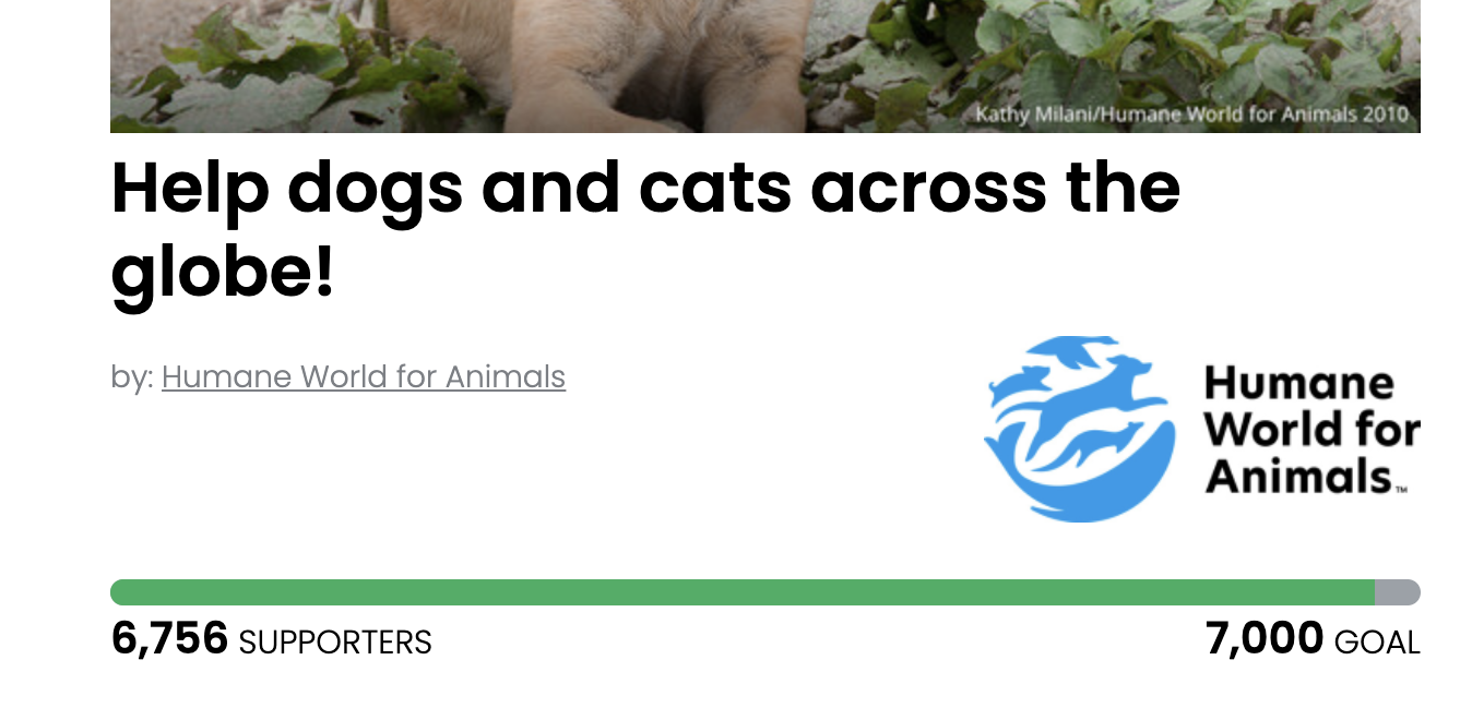 Animal Actions - Sign to Support Humane World For Animals Vet Training